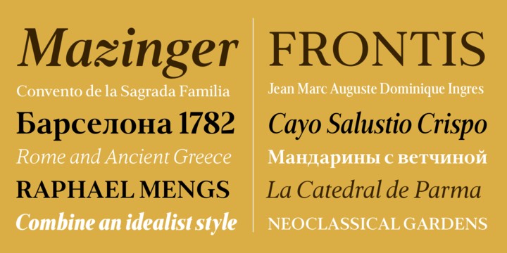 Przykład czcionki Frontis Bold Italic